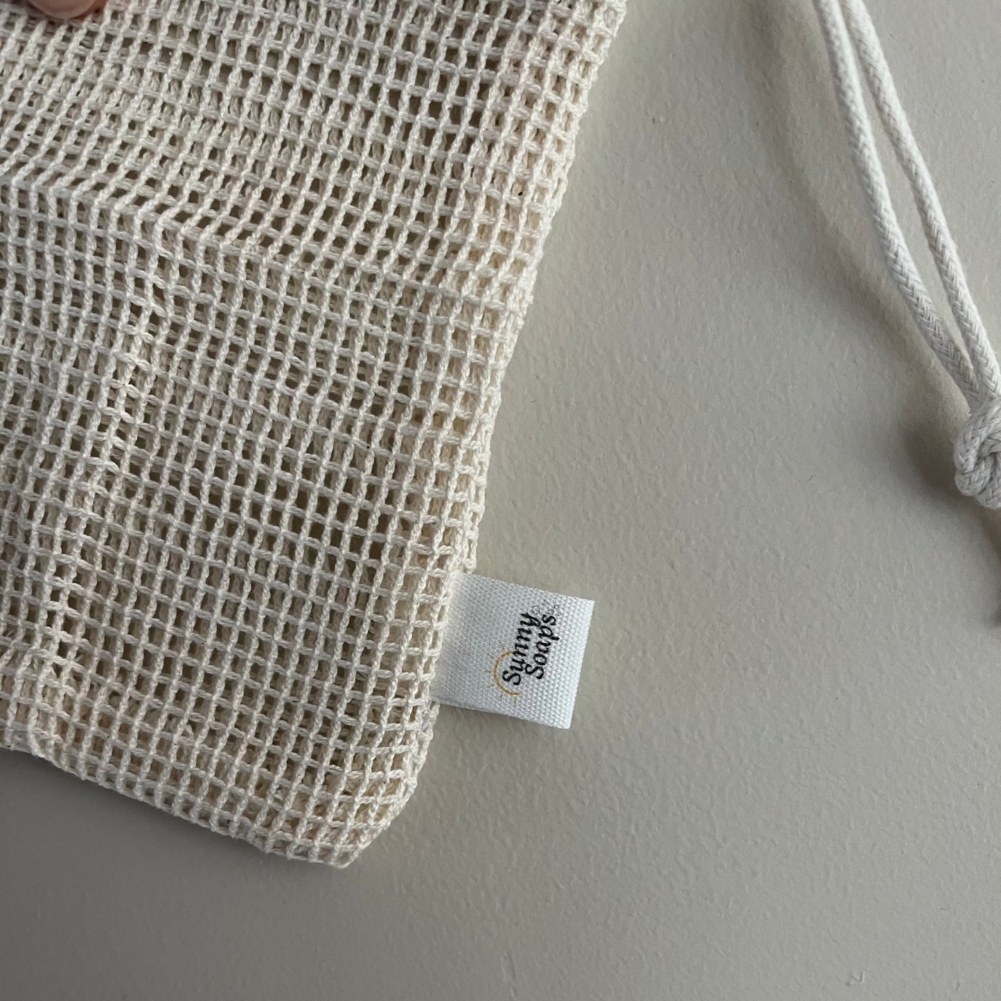 Duurzaam katoenen zeepzakje, geschikt voor op reis of in de douche