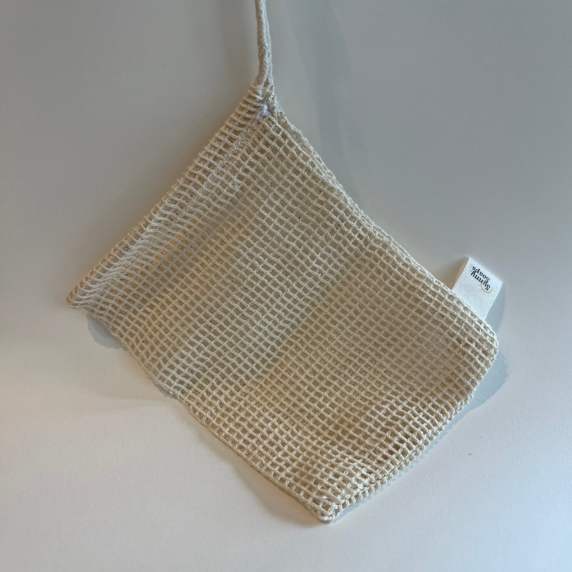 Herbruikbaar katoenen zeepzakje voor zachte exfoliatie